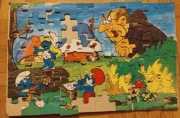 Puzzle 60 Smerfy 1988 PRL vintage kolekcjonerskie