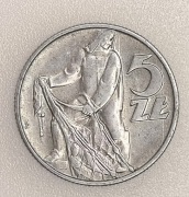 5 zł rybak 1959 rok piękny stan 