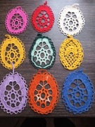 Zawieszki wielkanocne duże jajka na szydełku kordonek 