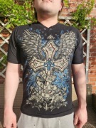 Interview t-shirt koszulka męska goth grunge krzyż ze skrzydłami r XL