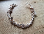 Opaska do włosów różowe złoto/ozdoba ślubna