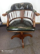 Fotel gabinetowy Chesterfield – skóra naturalna, obrotowy, klasyczny