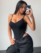 Damskie jednokolorowe codzienne body na ramiączkach Y2k