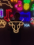 Byk Neon Ozdoba na Ścianę. Zachodni Byk LED Reklama Świetlna