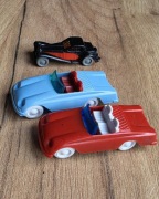 Autka plastikowe PRL kabriolet kioskowiec vintage zestaw auta