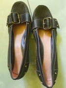 Skórzane czółenka na obcasie Clarks rozm 38