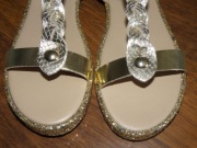 VENEZIA złote sandałki-brokat-100% Skóra-37-NEW 