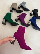 Botki elastyczne. Lustrzany obcas r.36