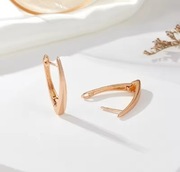 Kolczyki różowe złoto 585, duże, stal chirurgiczna, złote