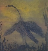 Oryginalny obraz akrylowy "Czekając na Przyjaciela" z certyfikatem autent.