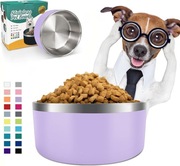 Stalowa Purpurowa Miska dla Psa Kota Izolowana Antypoślizgowa 1.2L