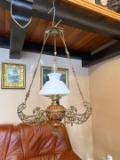 Oryginalna żeliwna lampa naftowa 