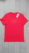 Nowy! Oryginalny T-shirt 4F M jasno czerwony z dużym logo