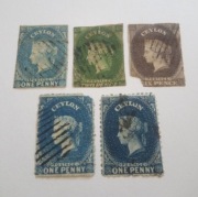 Cejlon 1861 (+) - One Penny / Two Pence / Six Pence - Znaki Wodne 