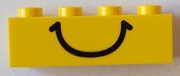 LEGO 3010p01 Żółty klocek 1 x 4 z wzorem uśmiechu