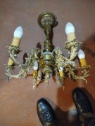 Żyrandol, rustykalny, barokowy, vintage, retro, mosiądz odlewany.