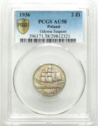 184. 2 złote Żaglowiec 1936 PCGS Bardzo ładny