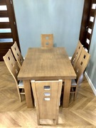 Stół dębowy z krzesłami, na 14 osób, idealny 90x320