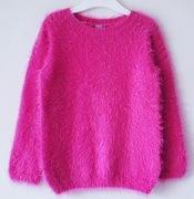 Różowy włochaty puszysty sweter DopoDopo 104/110