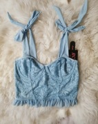 ROMWE Fairycore crop top ramiączka Coquette romantyczny nowy z metką