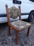 Krzesło dębowe drewniane tapicerowane