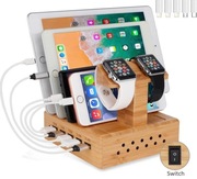 Bambusowa stacja ładująca USB 