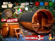 SAUNA Ogrodowa 400cm + PRZEDSIONEK + GRATIS Beczka 500L + Akcesoria 