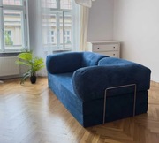 Designerska Rozkładana Sofa / Kanapa 200x110 / Łóżko 200x220 - Vintage