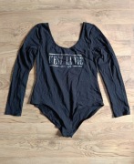 Body Miss Selfridge 42 XL czarne bawełna napis C'est La Vie