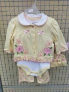 WYPRAWKA bluza spodnie body czapeczka 4 części 3-6m 9979