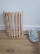 ZESTAW OŚWIETLENIA DO SAUNY LAMPA ABAŻUR OKRĄGŁY NAROŻNY + źródło