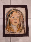 Gobelin ręcznie tkany "Główka Dziewczyny" wg Wyspiańskiego - 49x61cm