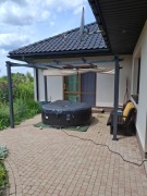 Pergola aluminiowa 4na3 metry z beżowym dachem nowa