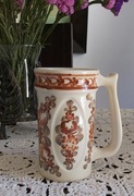 Fajans PRL- ręcznie zdobiony kufel z lat 70-tych- Koło wzór nr.178