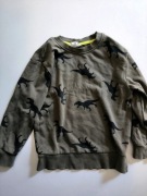 ZIELONA BLUZA KHAKI DINOZAURY H&M R.110/116