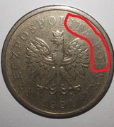 ! Destrukt Zapchany Stempel, Niepełne Dobicie "ITA" i "PO" 1 zł / PLN !