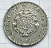 #3027 Kostaryka 50 centymów 1948 ładna 