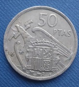 Moneta Hiszpania 50 peset 1957 Gwiazda 60