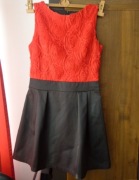 Sukienka czarno-czerwona L sukienka na okazje czerwone róże sukienka 40