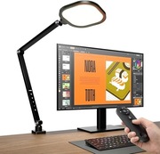 Lampa biurkowa LED, zaciskowa, 15 W, ściemniana z pilotem 3 kolory