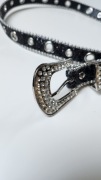 Czarny pasek z kryształkami Y2K Opium Goth