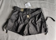 Mohito Letnie wakacyjne krótkie spodenki szorty czarne z paskiem r. 36