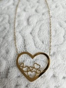 Naszyjnik zawieszka serce złoty naszyjnik z zawieszką stal