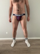 Jockstrap Jockmail XXL (granatowo-czerwono-białe)