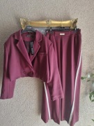 Garnitur damski komplet Bastet L bordowy/amarant żakiet spodnie 