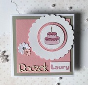 Kartka na roczek dziewczynki.