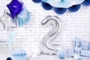 Balon foliowy Cyfra ''2", srebrny, 86 cm.