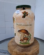 Słoik handmade Decoupage 4L na suszone grzyby