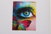 Haft diamentowy 40x50 oko i motyl obraz na ramie