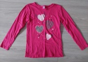 DopoDopo Bluzka różowa serduszka 128